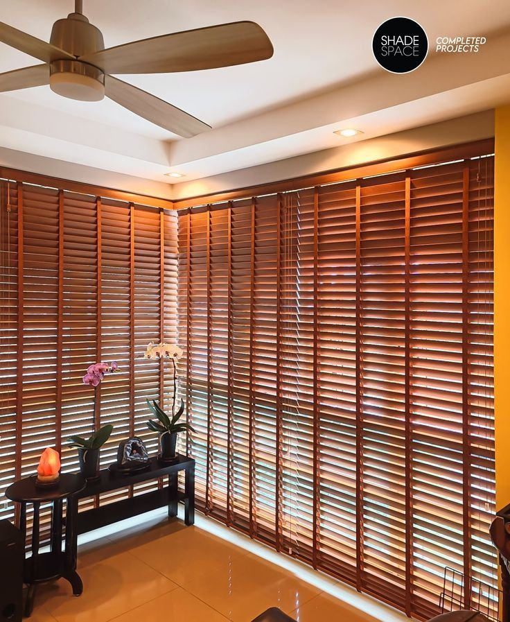 Motorised Wooden Venetian Blinds